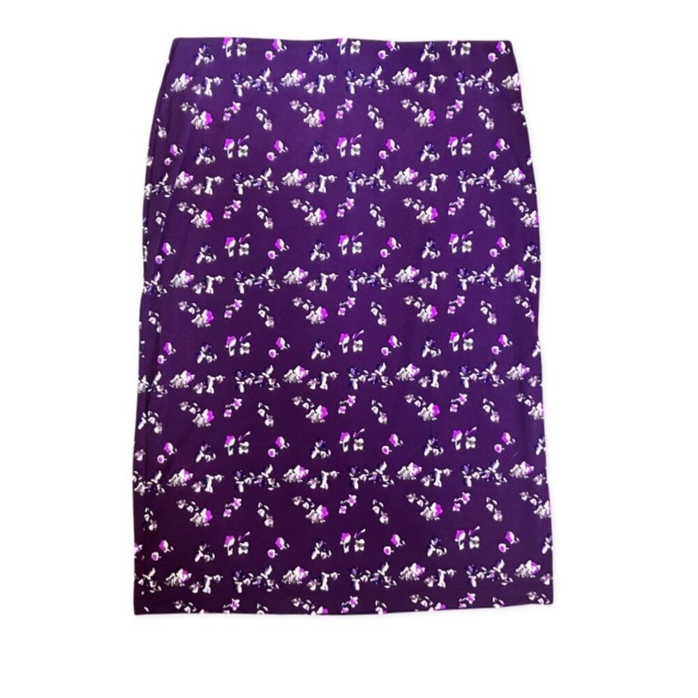 Simply Styled Purple Floral Spring Pencil Skirt Large